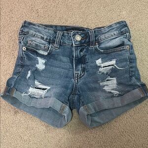 Dark wash jean shorts